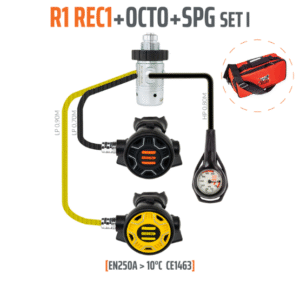 Tecline R1 with Octo + Gauge Single Regulator Set Diving
